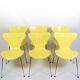 Set Of 6 Seven Chairs Model 3107 Lacquered In Yellow By Arne Jacobsen For Fritz Hansen From 1990s