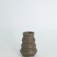Small collection vases, mid-century modern Scandinavian, in glossy brown and blue stoneware, set of 3.