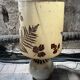 Vintage handmade lamp 1970 - natural leaf shade & base