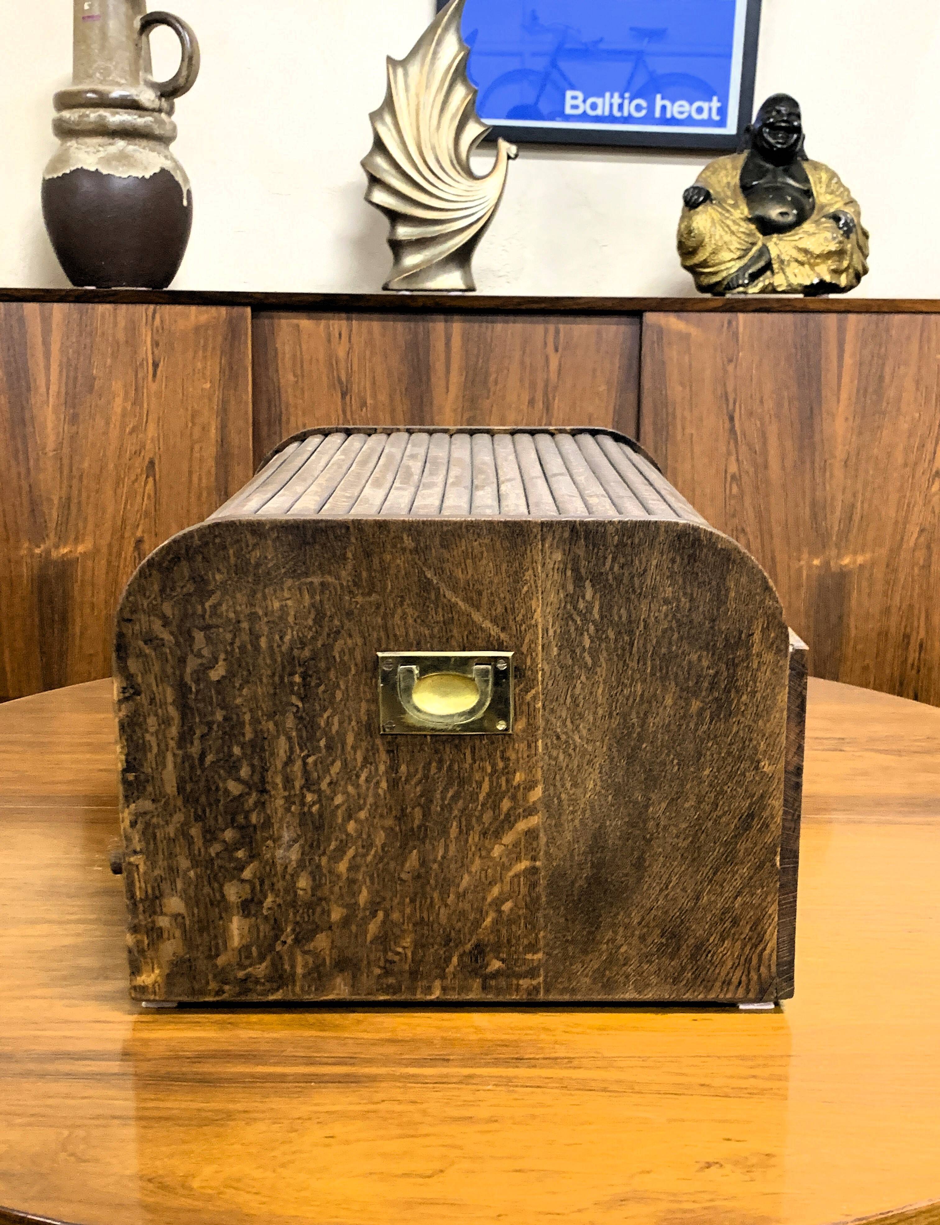 LARGE OAK ORGANIZER, VINTAGE