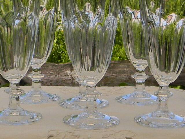 6 crystal champagne flutes from ARQUES. Rambouillet model.