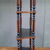 Blackened wooden wall shelf