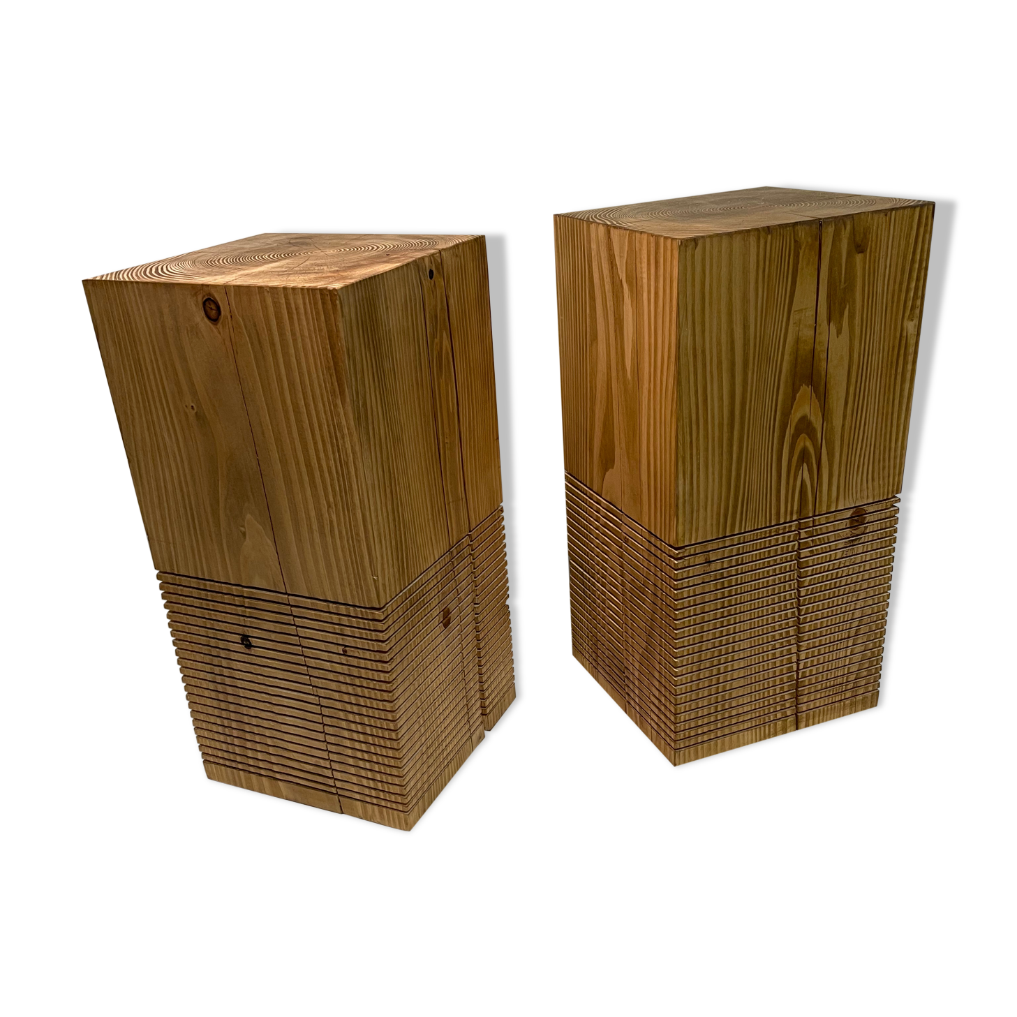 Pair of brotalist stool