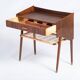 Side Table in Rosewood with Drawer and Rattan Shelf, Denmark, 1960s