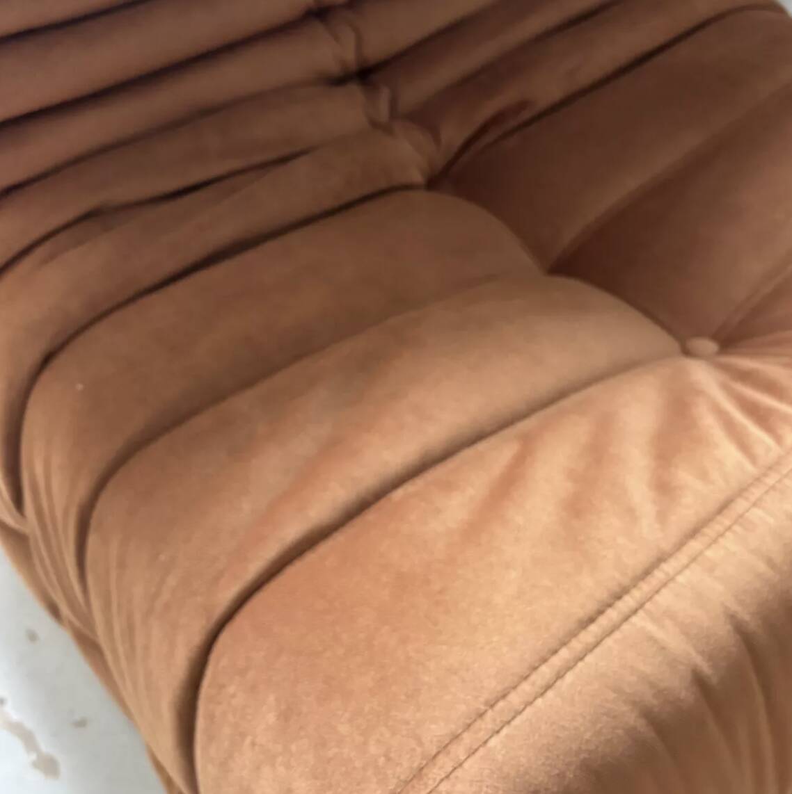 Brown Togo armchair by Michel Ducaroy