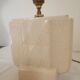 Cream cracked ceramic lamp base in Scandinavian style.