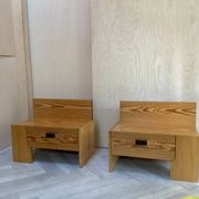 2 pine wood bedside table 1970 design
