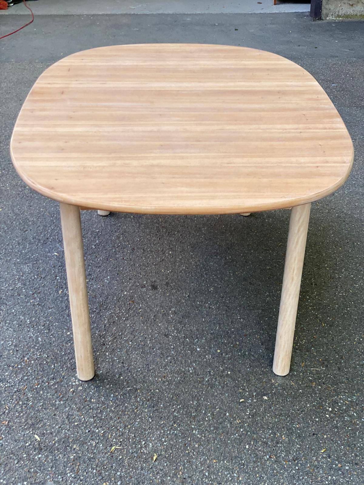 Renovated Scandinavian dining table in raw teak - Made in Denmark