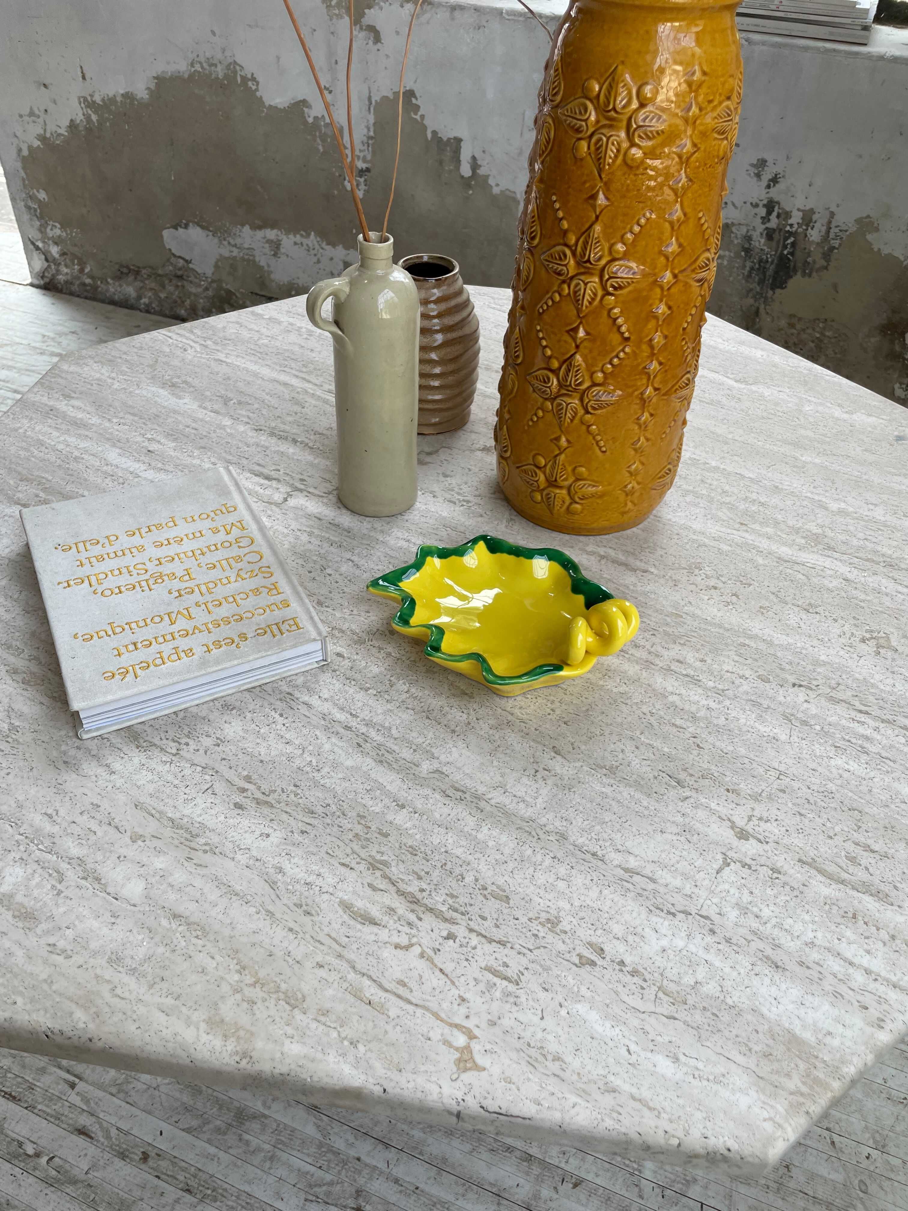 Ceramic yellow vallauris dish