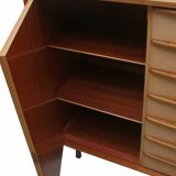 1950s chest of drawers bicolor maple/walnut