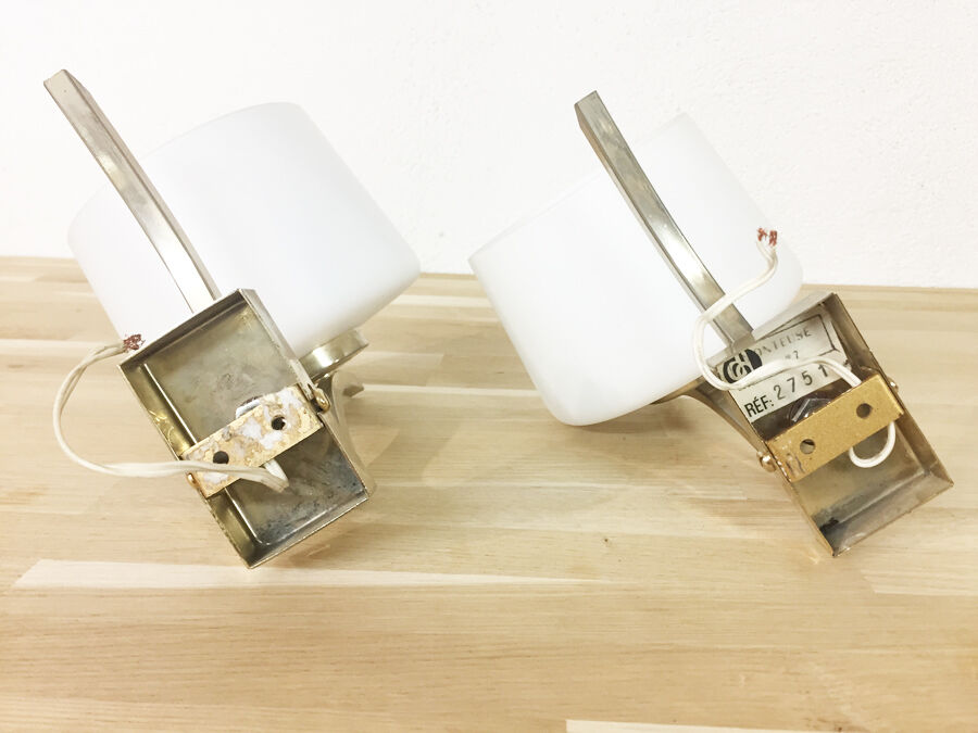 Vintage brass wall light 1950