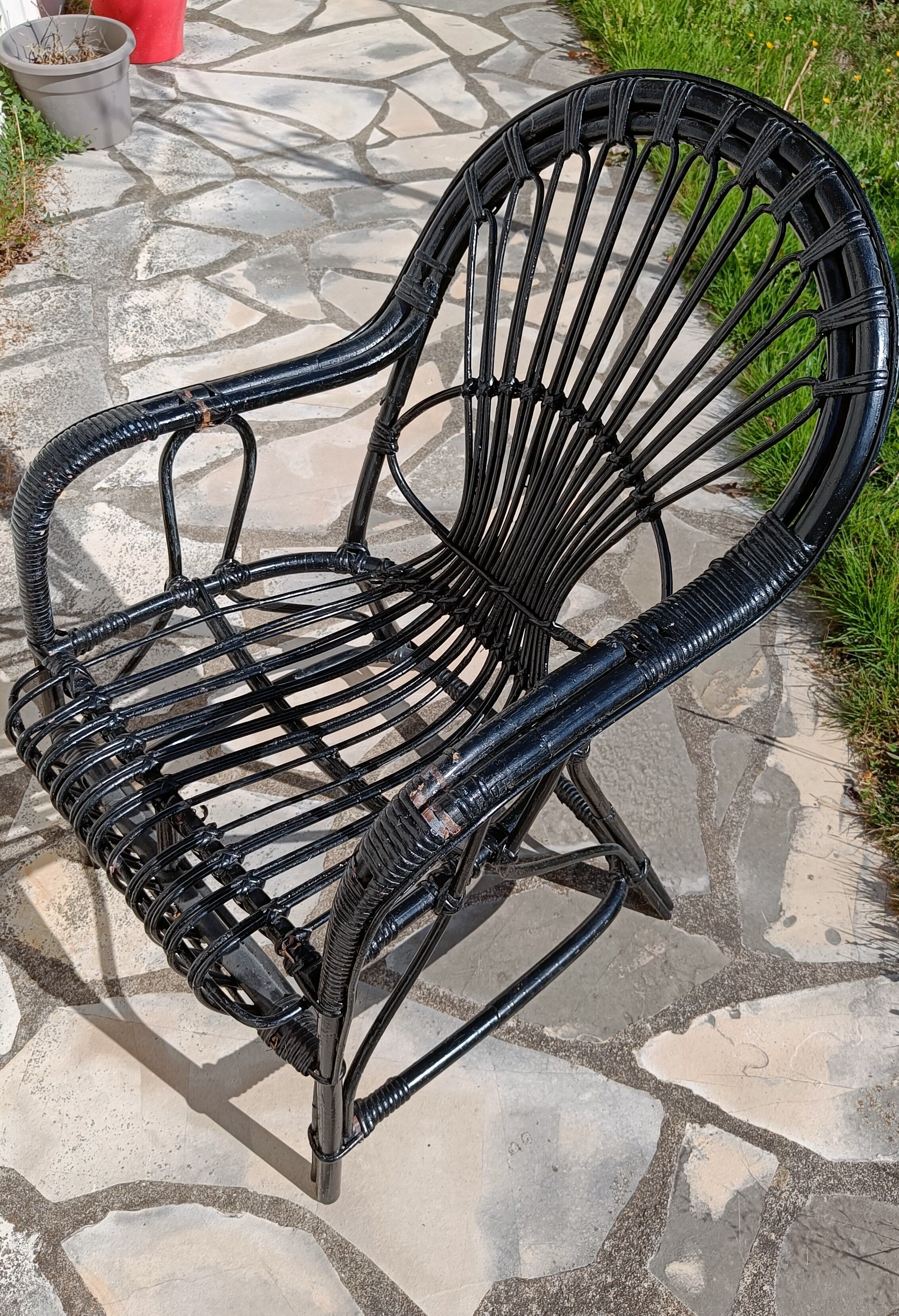 Vintage rattan armchair