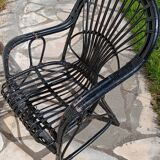 Fauteuil en rotin vintage