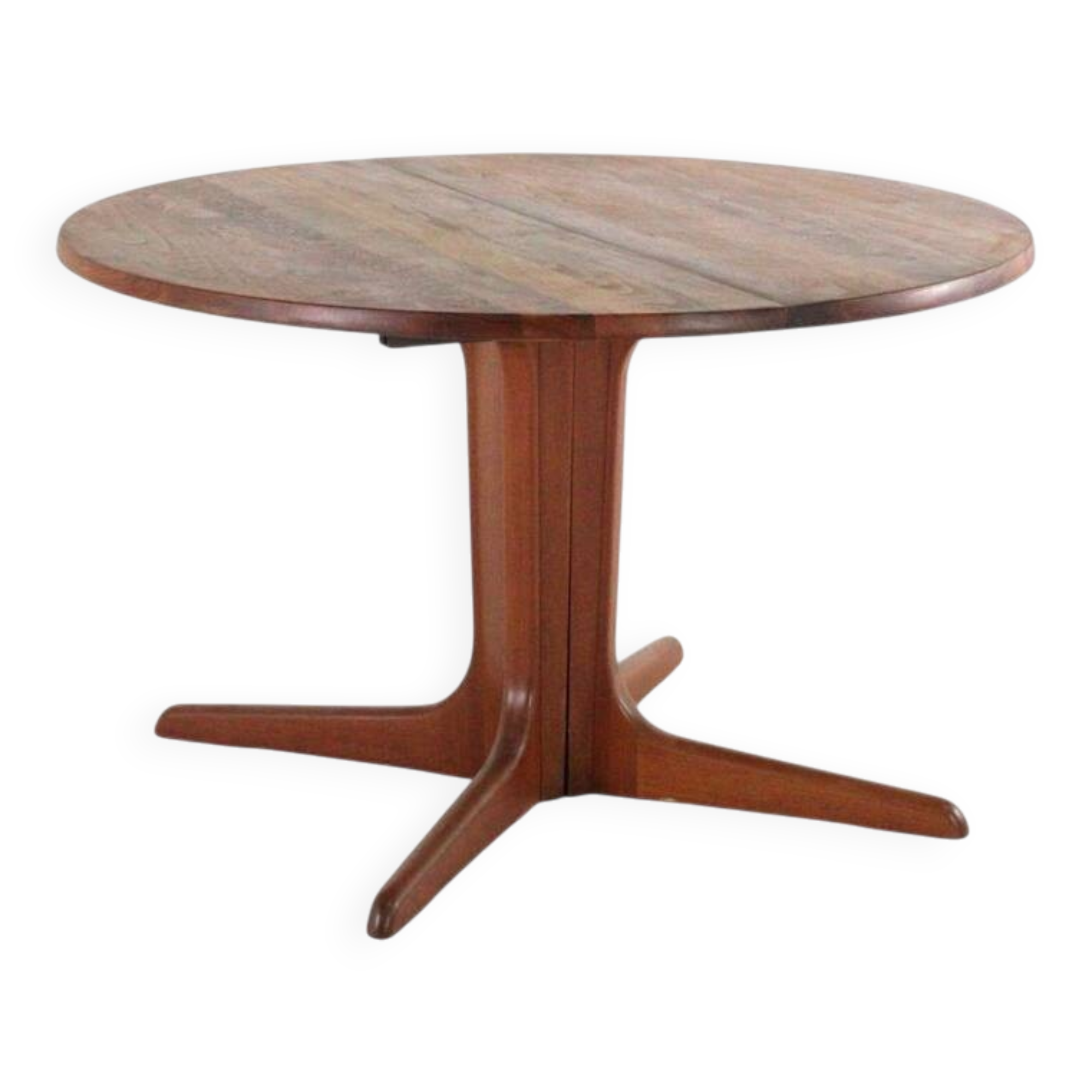 Round extendable teak dining table vintage - danish design