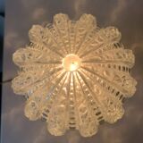 Ancienne lampe de table en laiton et globe bulle