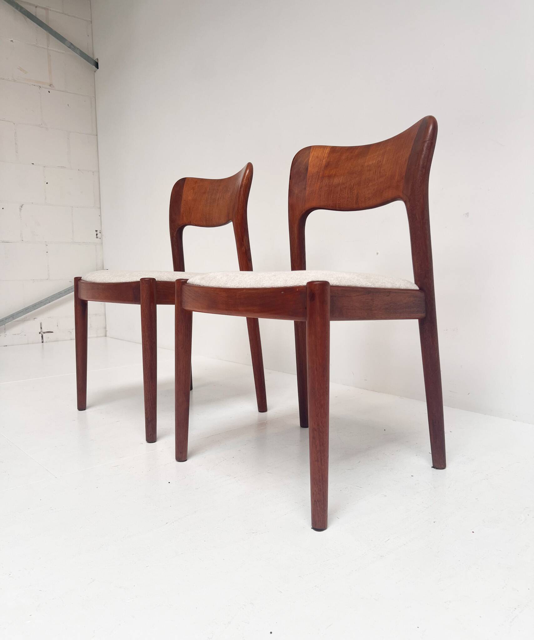 Set reupholstered Ole chairs by Niels Koefoed (2), 1960s