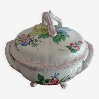 Earthenware tureen/vegetable bowl KG Lunéville floral and onion patterns - Ø 24 cm