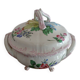 Earthenware tureen/vegetable bowl KG Lunéville floral and onion patterns - Ø 24 cm