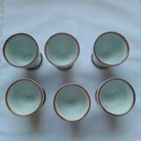 Stoneware egg cups screen printed with sunflowers