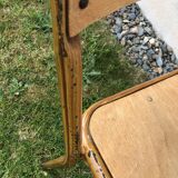 School chair brown vintage wood and metal painted wood way