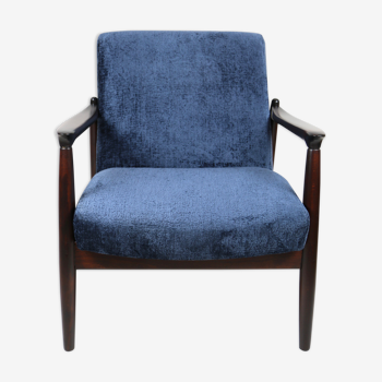 Fauteuil bleu marine par Edmund Homa, années 1970