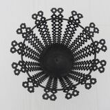 Pot cover in black perforated metal 50/60s