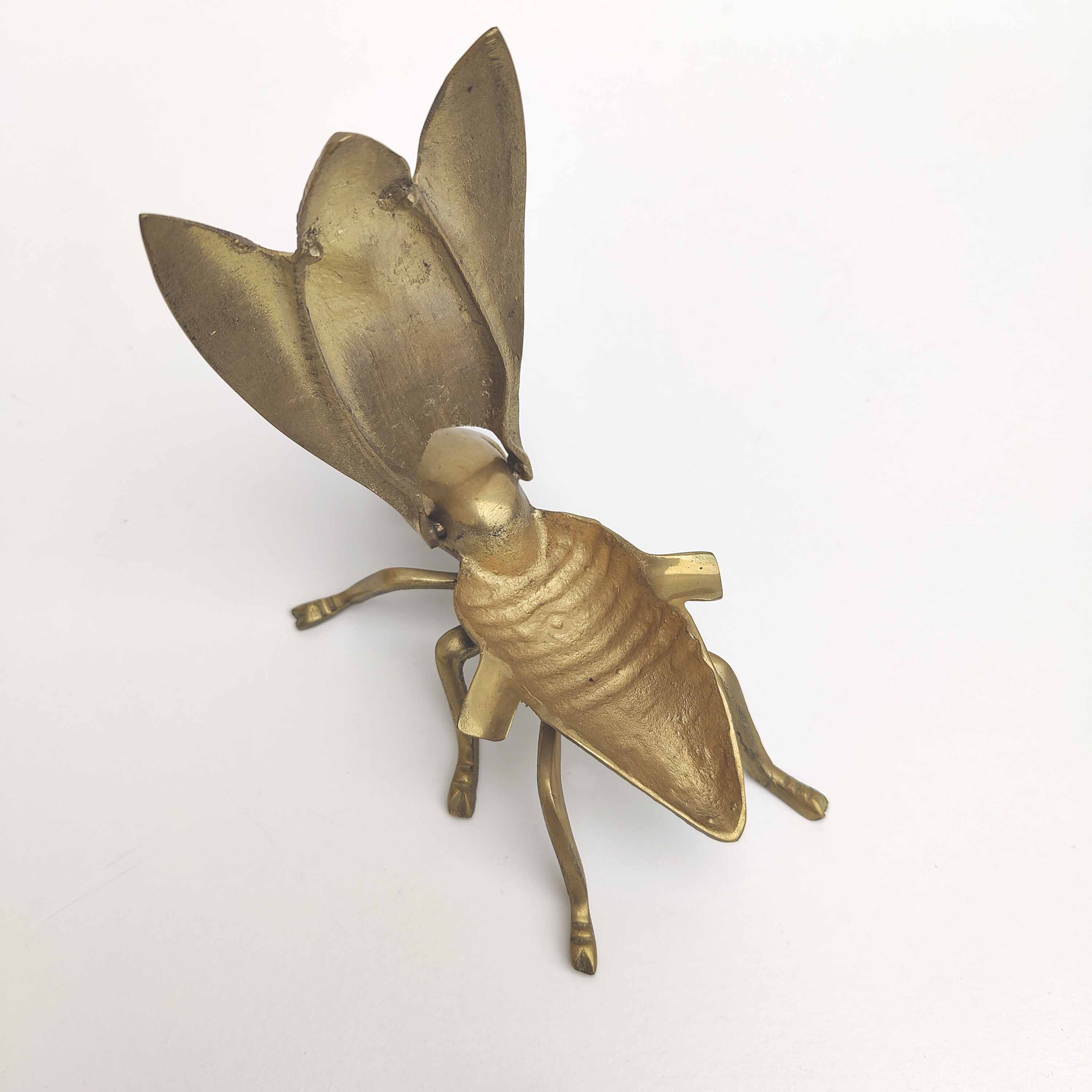 Vintage brass fly ashtray