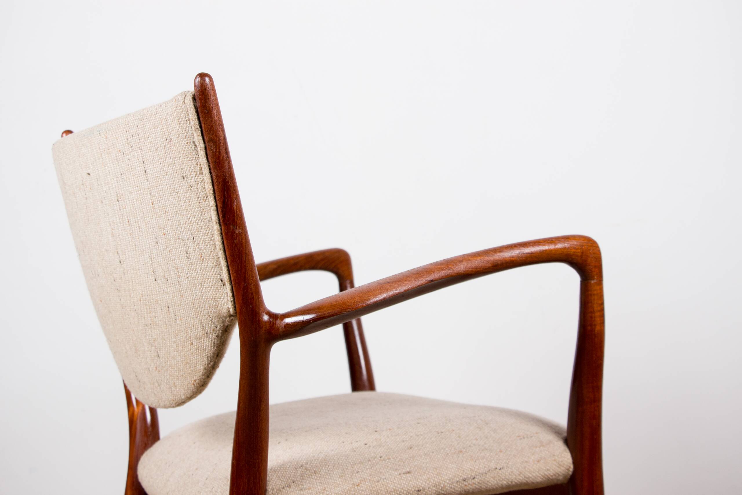 Danish teak and fabric armchair model BO-72, Finn Jhul for Bovirke 1946.