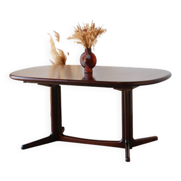 Teak and rosewood table by Edvard Valentinsen (Ringe – Denmark) – 2 extensions