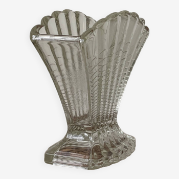 Art Deco Clear Shell Vase