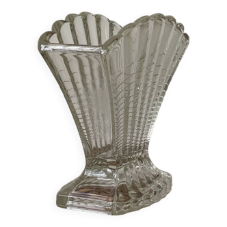 Art Deco Clear Shell Vase