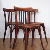 Set of wooden bistro chairs, vintage