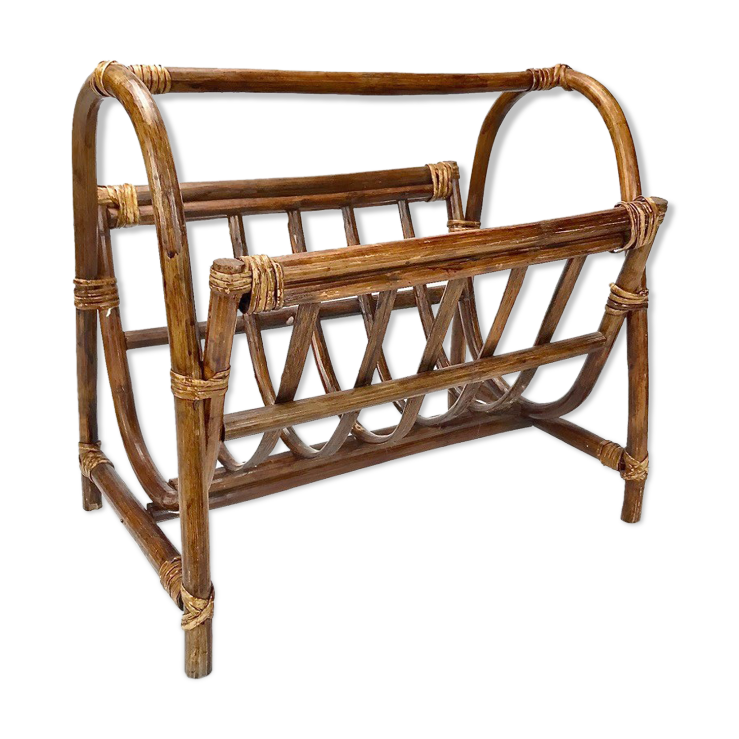 Dark bamboo magazine holders