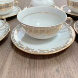 Coffee service or real porcelain of Limoges and gilded