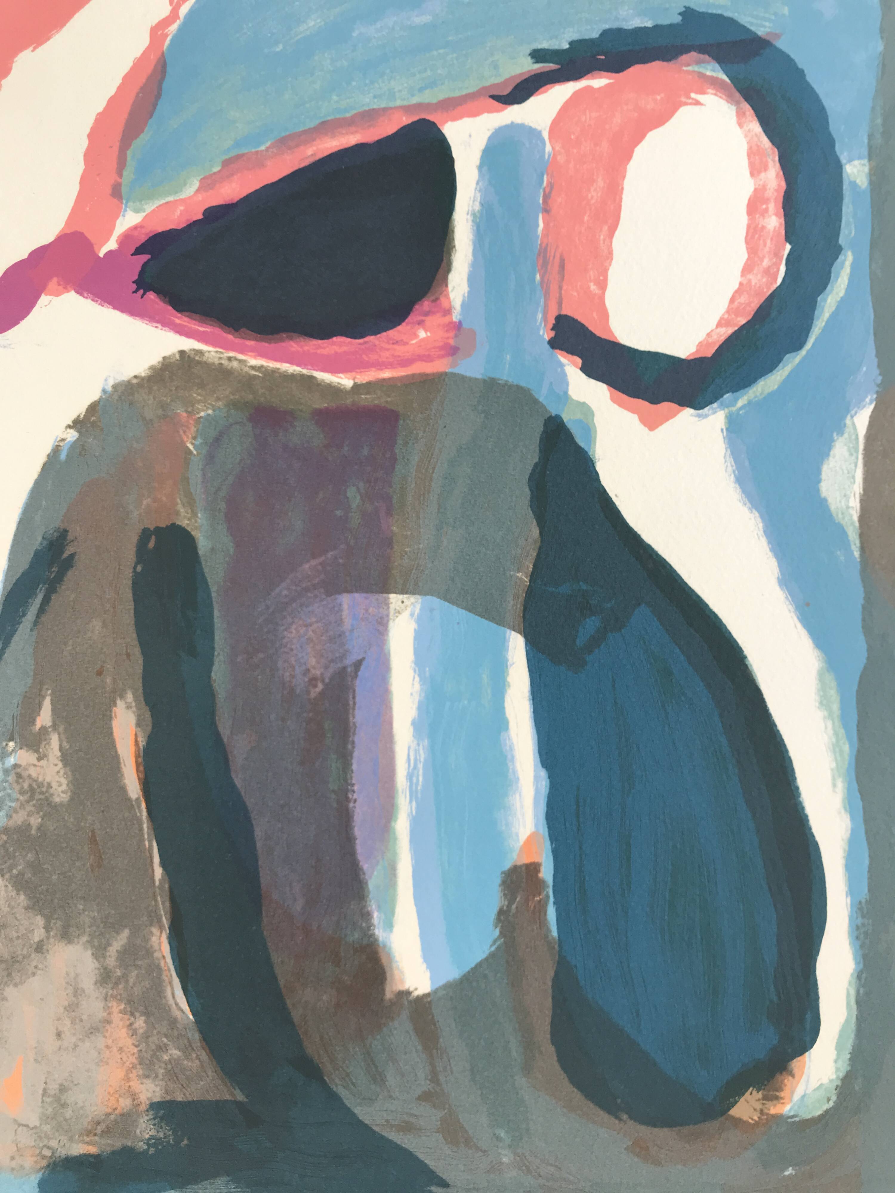 Bram van velde, night, 1968 (mp 43). original lithograph signed in pencil