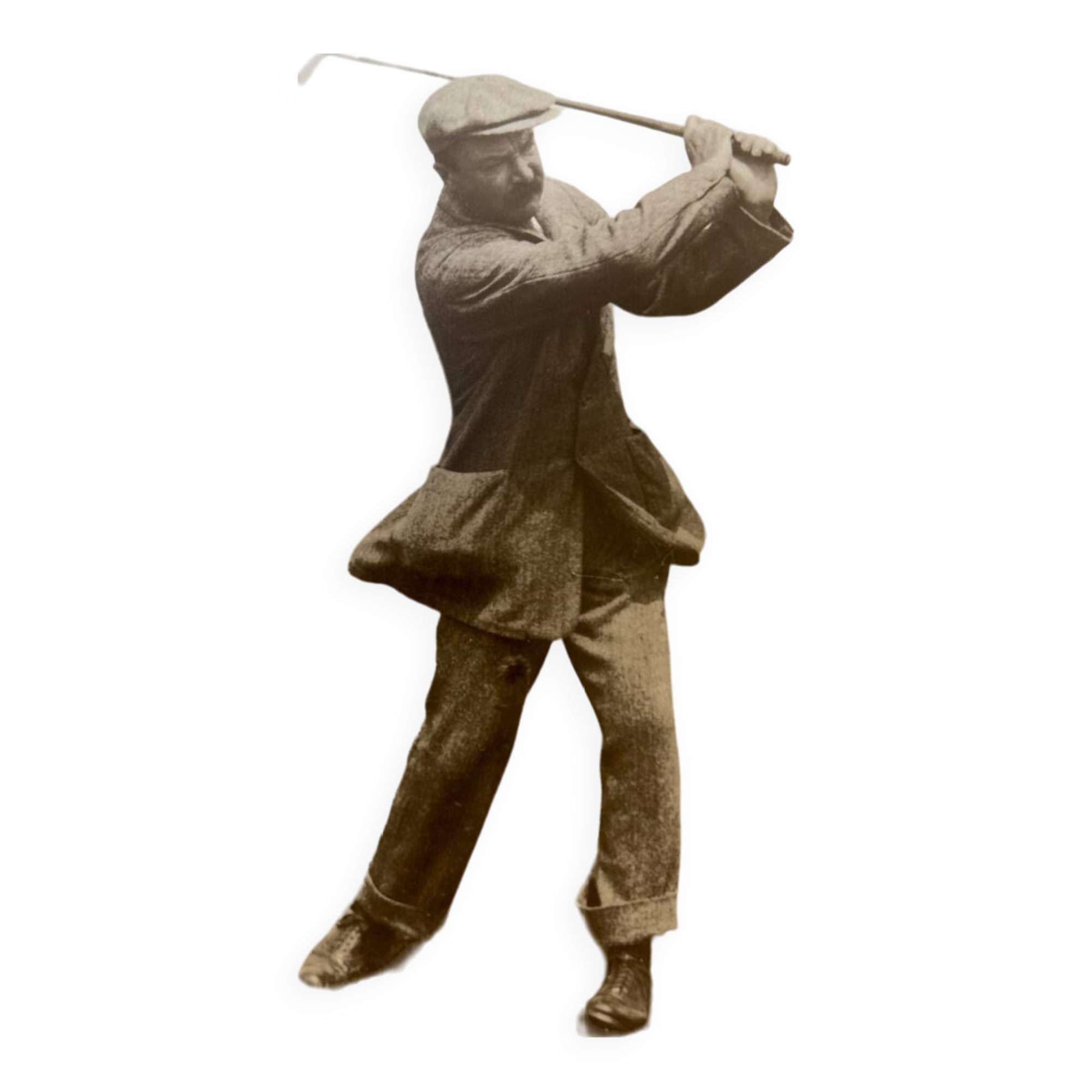 Ensemble de six photos authentique de golfeurs des années 1890 en noir et blanc