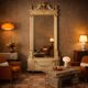 Antique neoclassical mirror in lacquered wood, 19th century