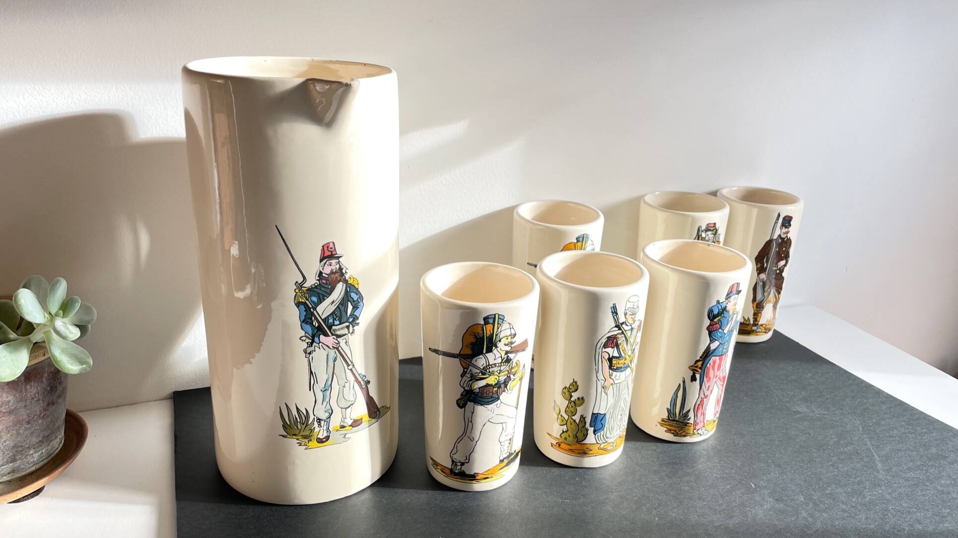 Vintage ceramic orangeade set