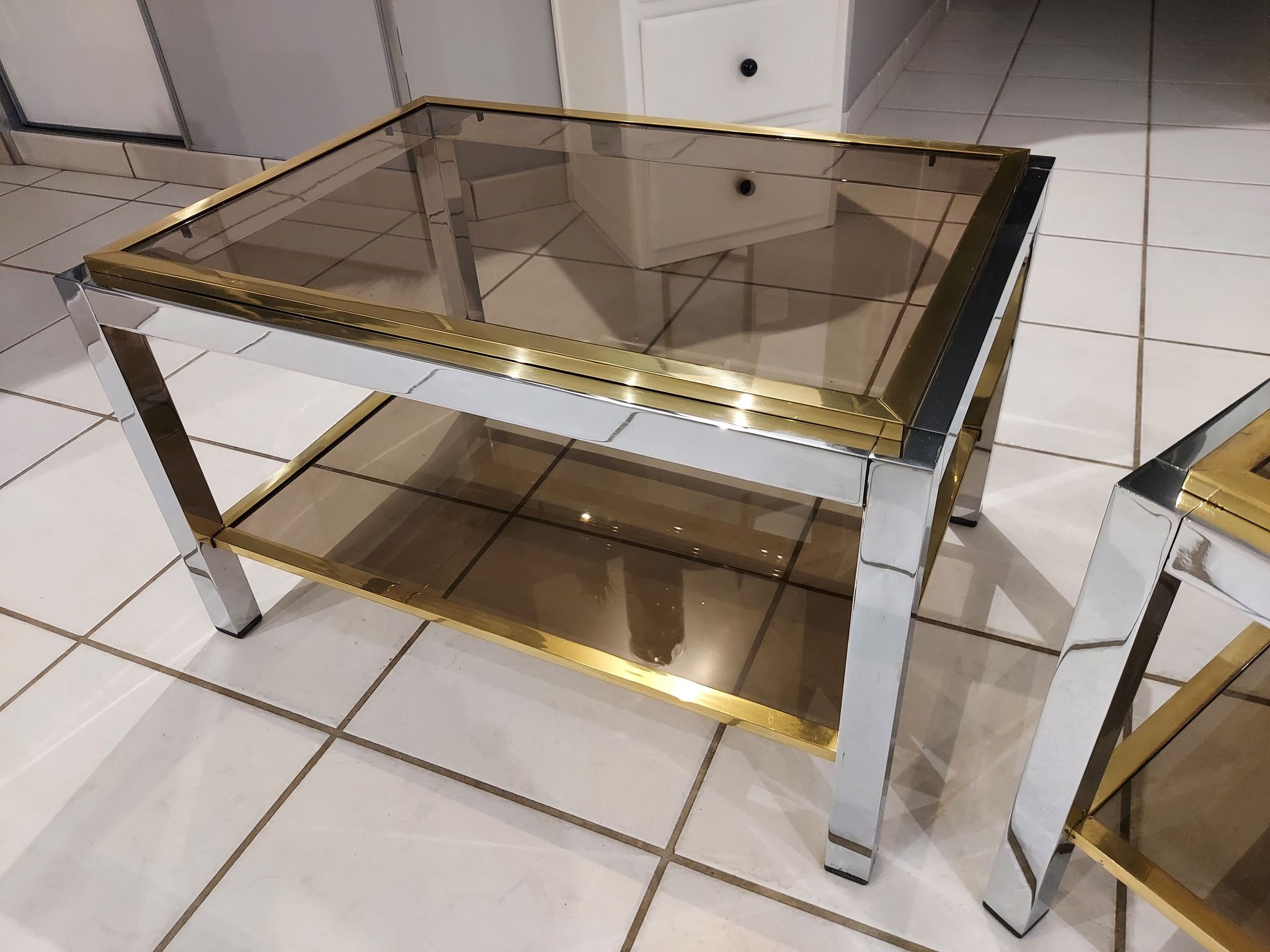 Italia lounge coffee table and vintage sofa tips ITALIA by Willy Rizzo 1970