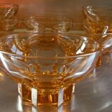 8 vintage pink molded glass bowls from the 40s and 50s