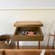 Bureau d’écolier en bois, rénové