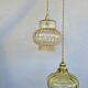 Vintage amber cascading suspension globes