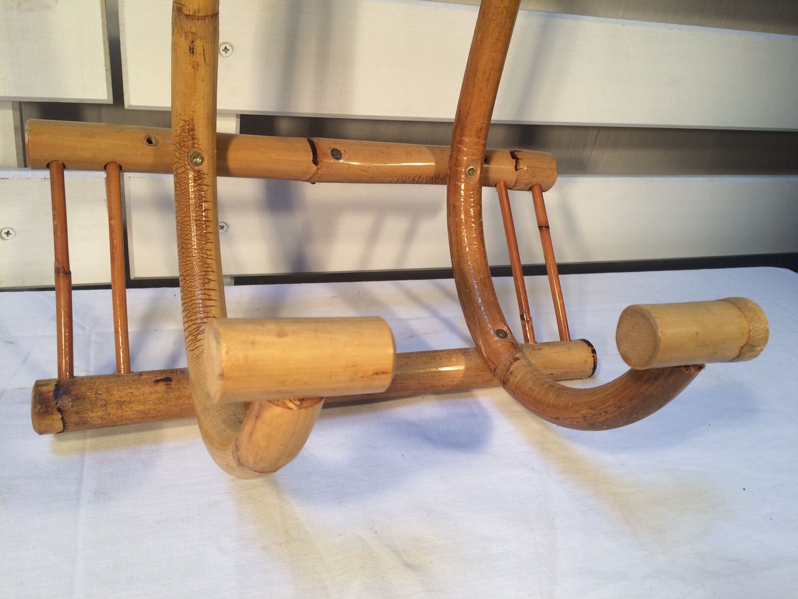 Patère in rattan and bamboo two handles 60/70