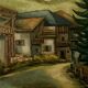 Painting painting Oil on canvas landscape mountain Mount Sapey Savoie
