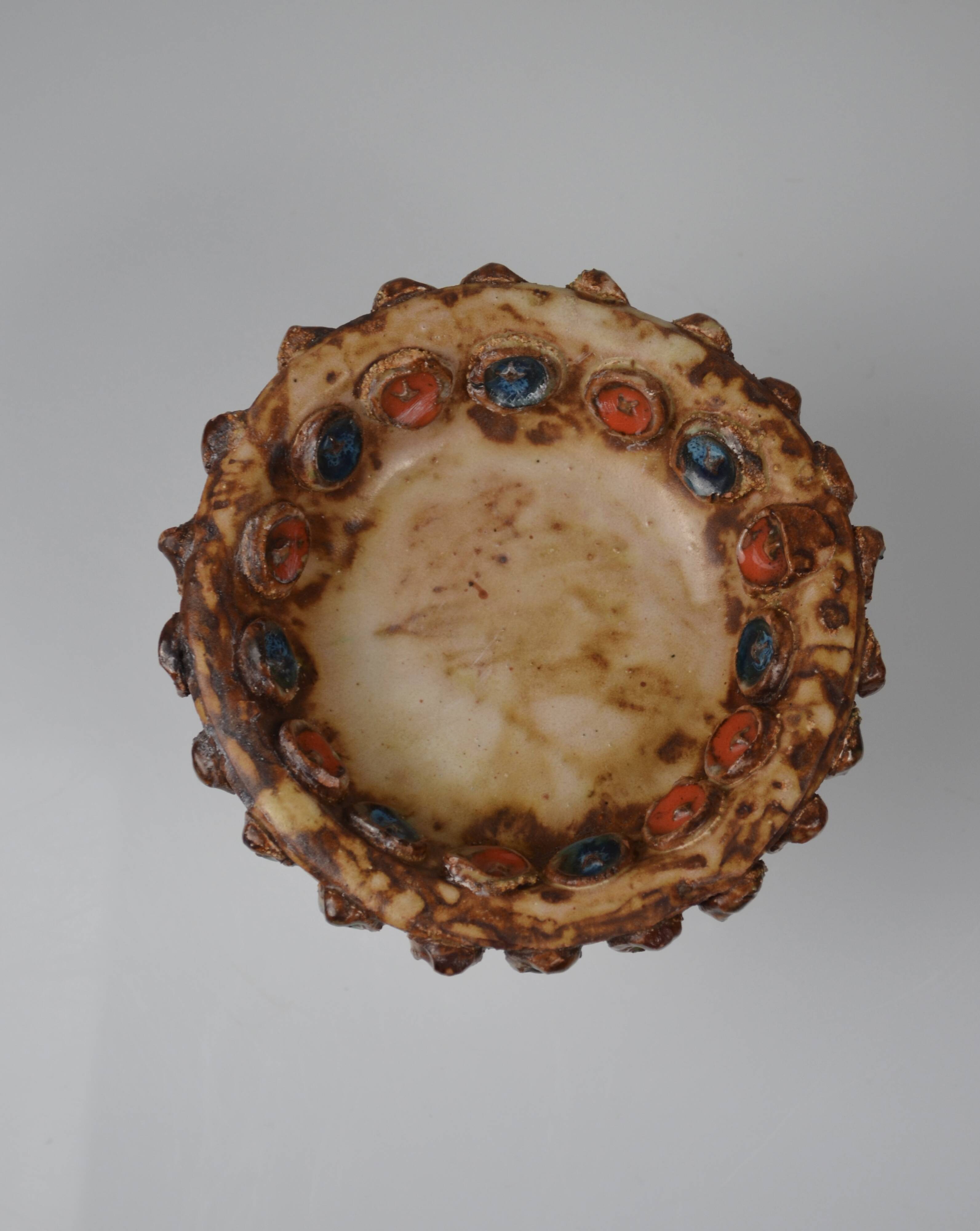 Glazed ceramic bowl, La Roue, 1960s