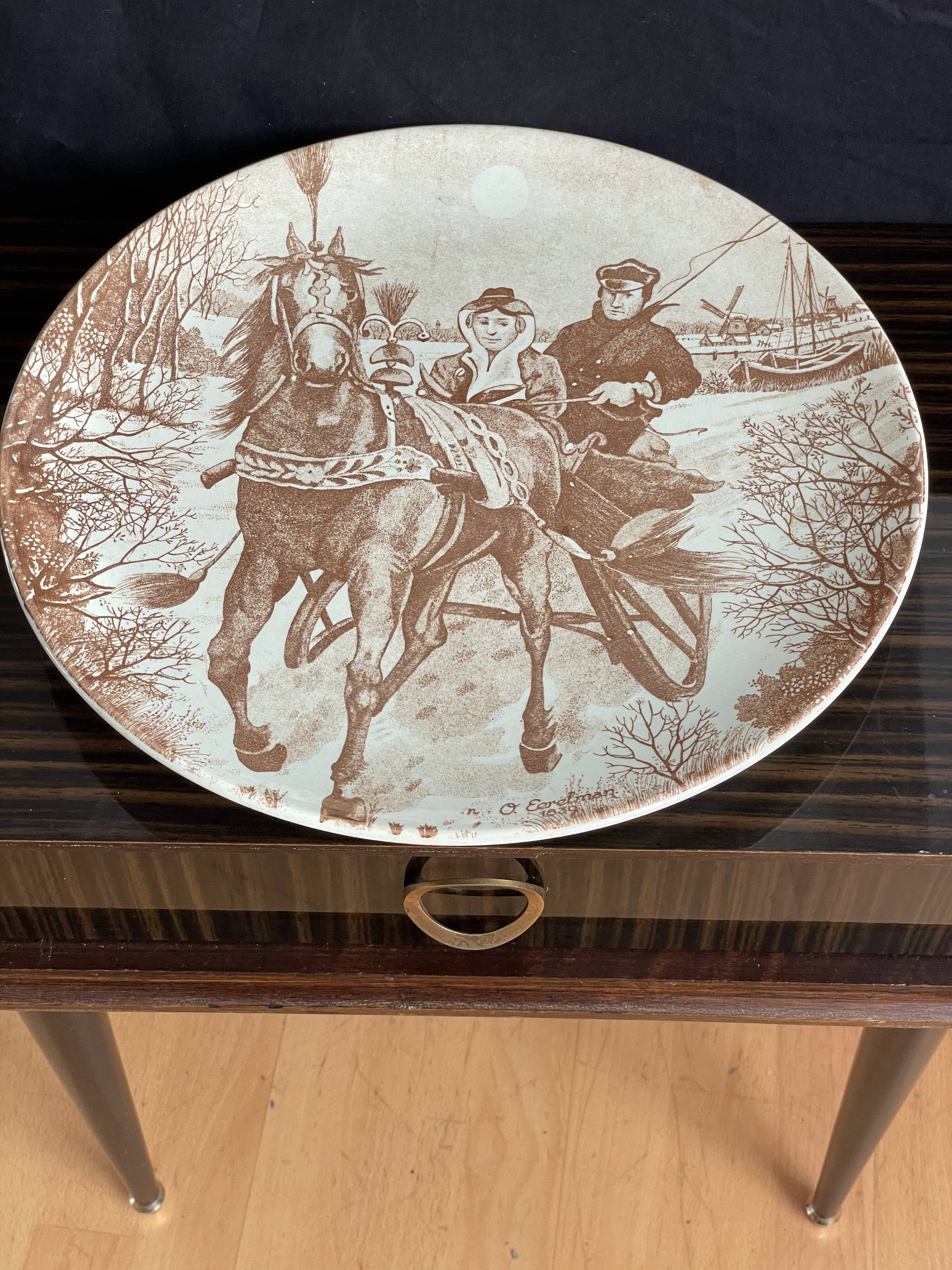 Former delft's grand plat signed o. eerelman 1839 made in holland