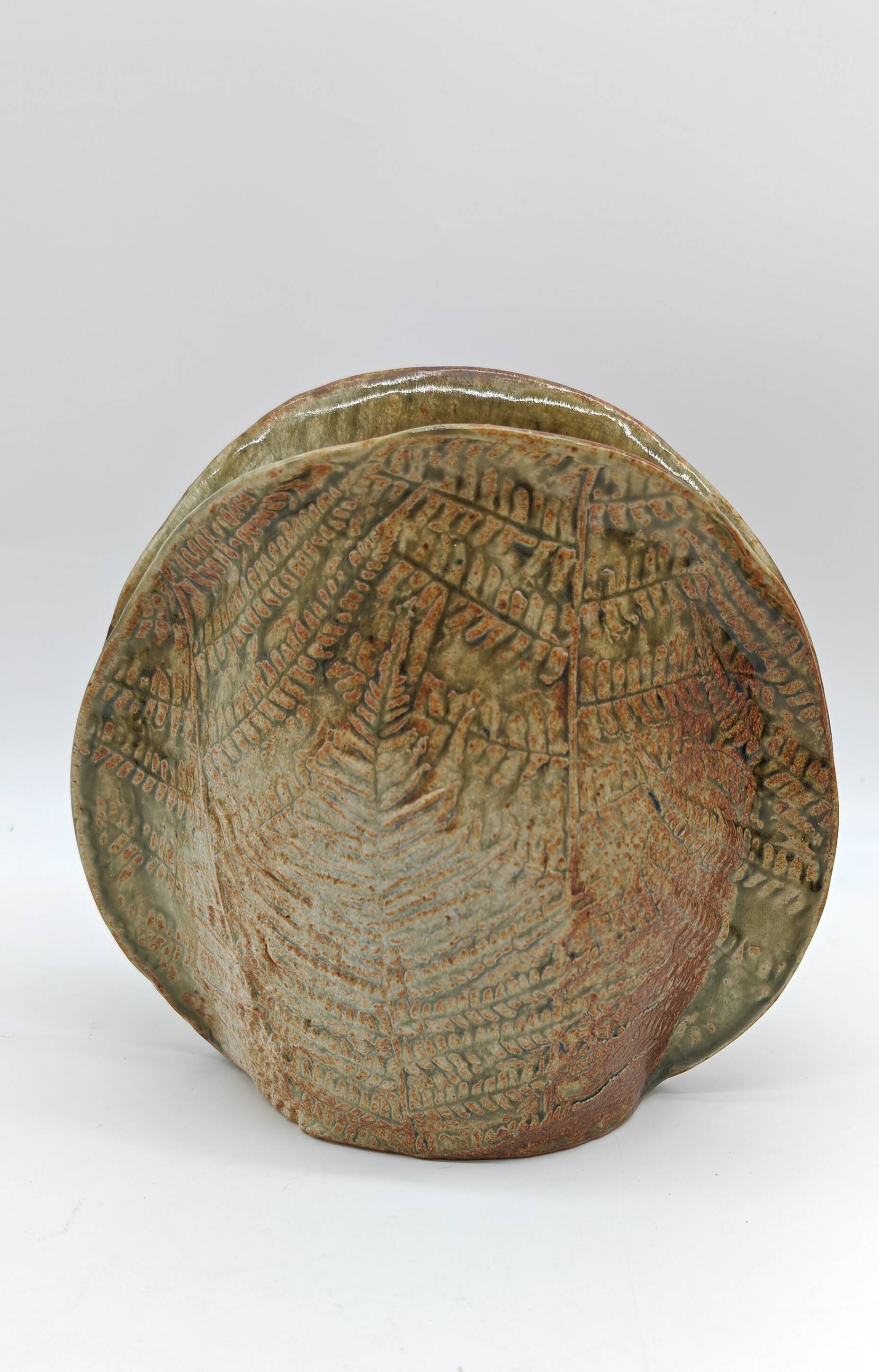 Fern vase in glazed stoneware by Chrislaine Bodin