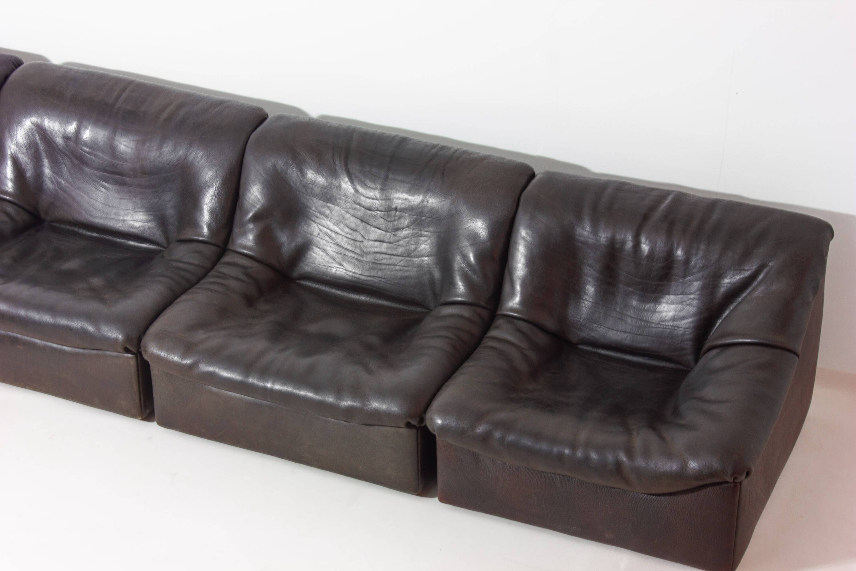 Large De Sede 'DS-46' Modular Sofa with armchair, Switzerland 1970s