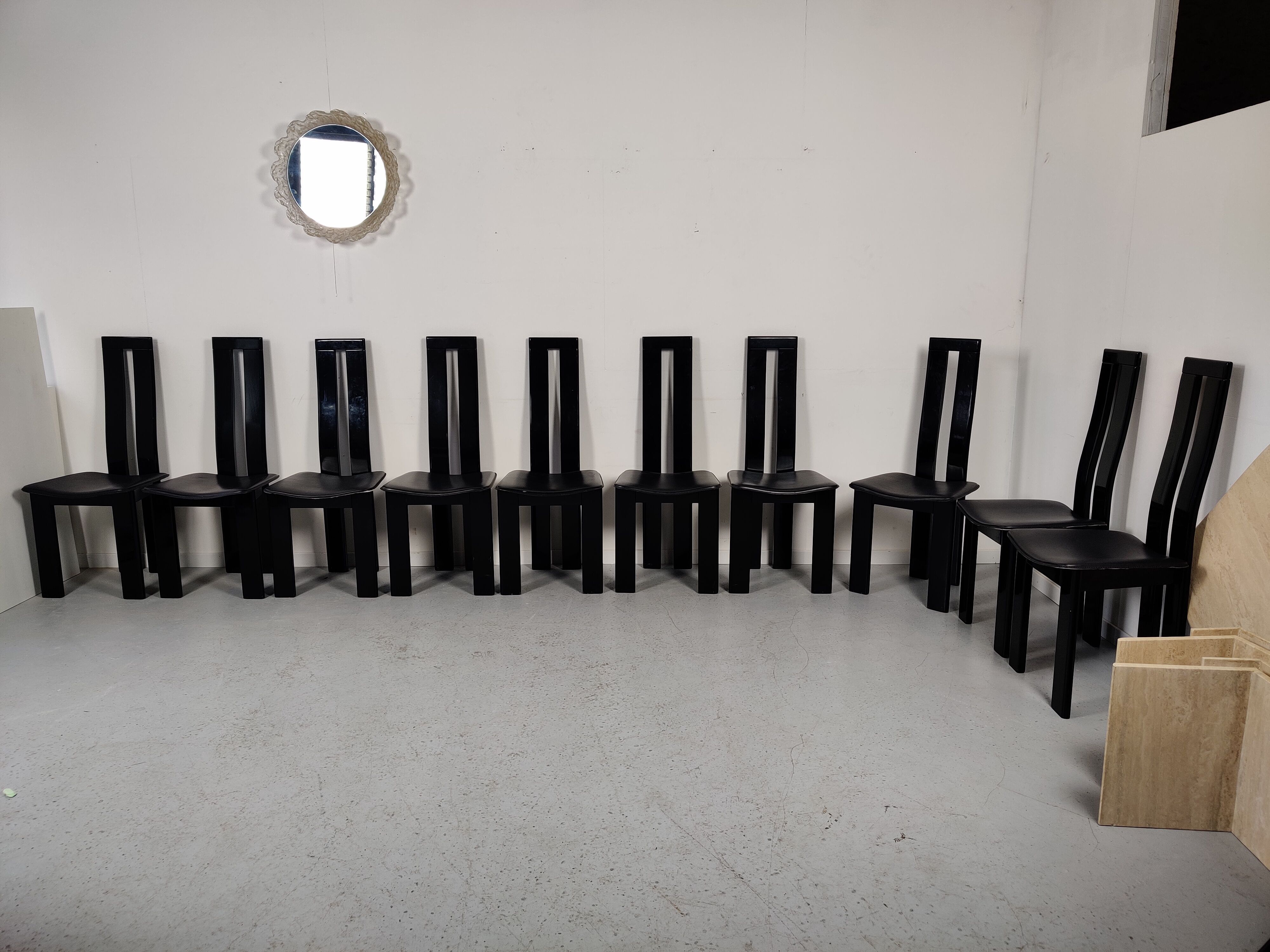 10 chairs by Pietro Costantini, Italy 80s