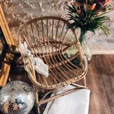 Chaise coquille rotin enfant